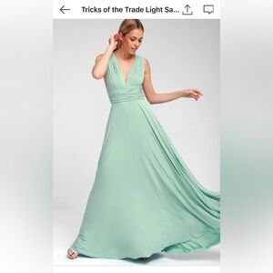Lulu's Light Sage Wrap V-Neck Maxi Dress